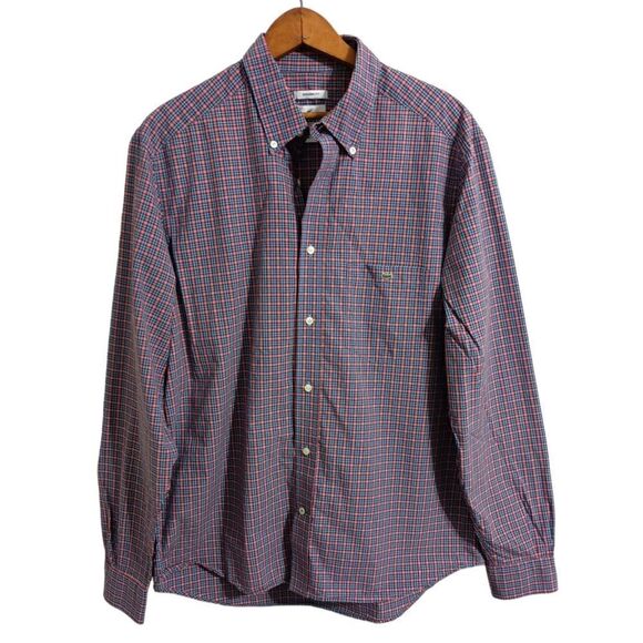 Lacoste Plaid Shirt Mens L 42 Modern Fit Long Sleeve Cotton Preppy Button Down - Picture 8 of 16